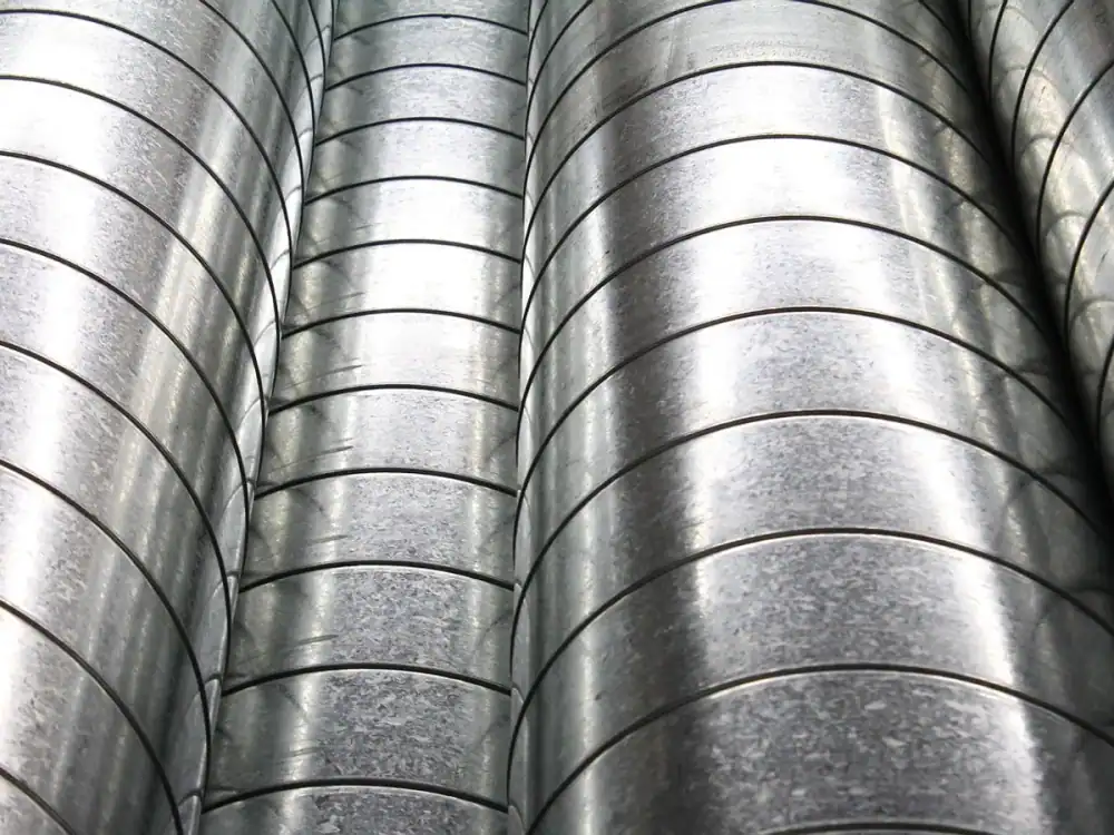 Spiral galvanized metal HVAC air ducts